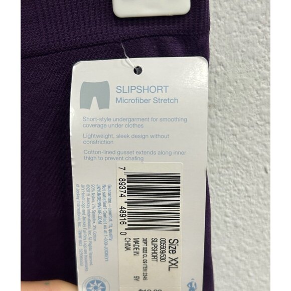 Jockey Womens Slipshort Microfiber Stretch XXL Purple Undergarment Smooth Fit - Picture 4 of 8